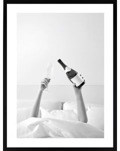 Poster 50x70 In Bed Cava & Champagne glass