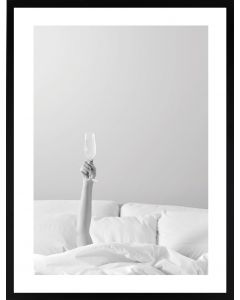 Poster 50x70 In Bed Champagne glass