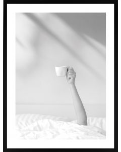 Poster 30x40 In Bed White Coffee Cup