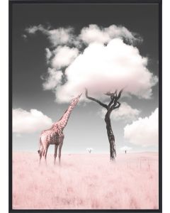Poster 30x40 Pink Giraffe Candy Tree (planpackad)
