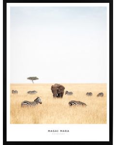 Poster 30x40 Masai Mara Elephant (Planpackad)